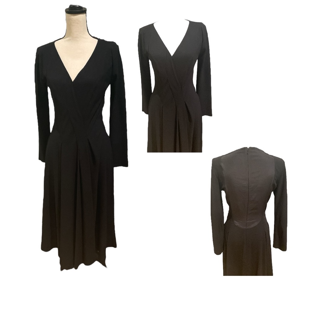 Nina Ricci Simple Black Dress Size 40- LBD